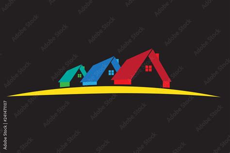 Colorful houses logo vector image Stock Vector | Adobe Stock