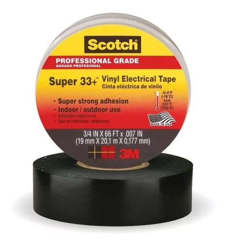 Cinta Adhesiva Scotch Super Electrica De Vinilo Negro Env O Gratis