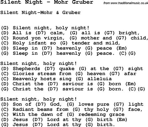 Song Silent Night By Mohr Gruber Song Lyric For Vocal Performance Plus