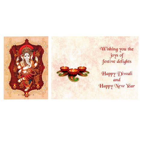 Diwali card pack of 3 happy diwali greeting hindu of festival ganesha ...