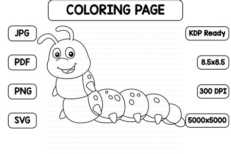 Caterpillar Coloring Page Isolated Graphic by abbydesign · Creative Fabrica