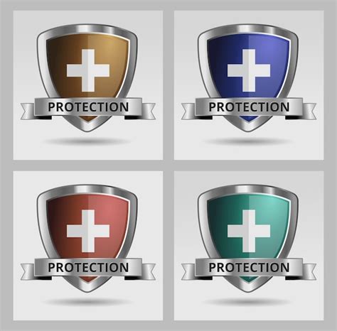 Premium Vector Shield Protection Icon Set Safety Security