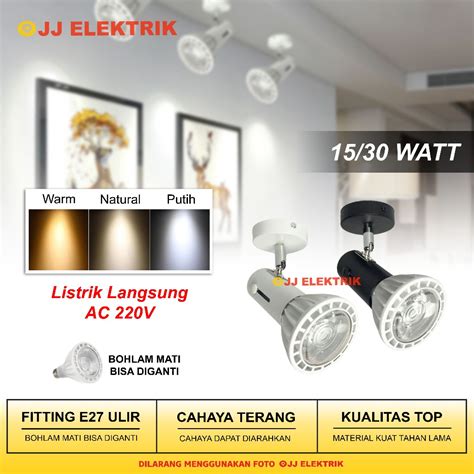 Jual Lampu Sorot Led Tempel Plafon W W Spotlight Fitting E