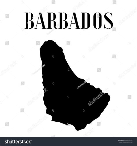 Barbados Outline World Map Silhouette Vector เวกเตอรสตอก ปลอดคา