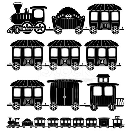 Cartoon Steam Engine Train IN Black and White Stock Vector - FreeImages.com