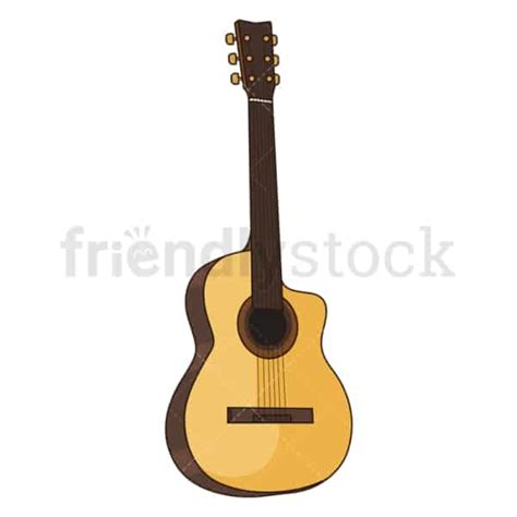 Realistic Acoustic Guitar Cartoon Vector Clipart Friendlystock