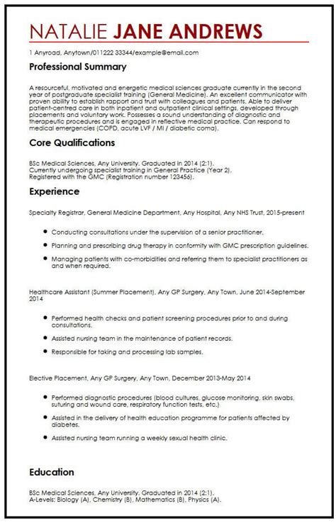 Cv For Medical Students Free 12 Medical Student Cv Samples In Word Pdf
