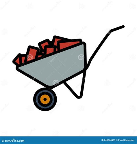 Icon of Construction Cart stock vector. Illustration of moving - 240364405