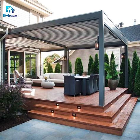 Bioclimatic Aluminum Pergola Waterproof Louvered Aluminium Pergola