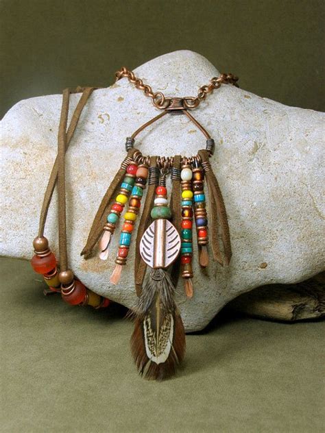 Native Tribal Necklace Bohemian Necklace Beaded Necklace Etsy