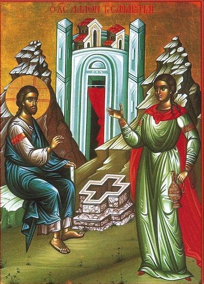 Orthodox icon of Jesus Christ and the Samaritan Woman ...