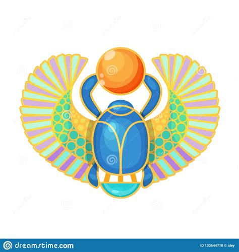 Sacred Ancient Egyptian Scarab Beetle Sacred Insect Of Sun Gods Stock