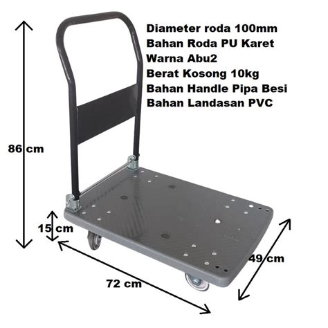 Jual Gledekan Heavy Duty 200kg Trolley Tarik Dorong Troli Kereta