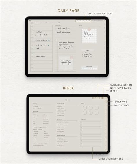 Undated Minimalist Digital Planner Goodnotes Planner Ipad Etsy