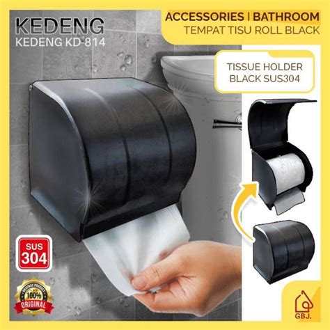 Promo Tempat Tissue Roll Toilet Dinding Hitam Stainless Sus Rak