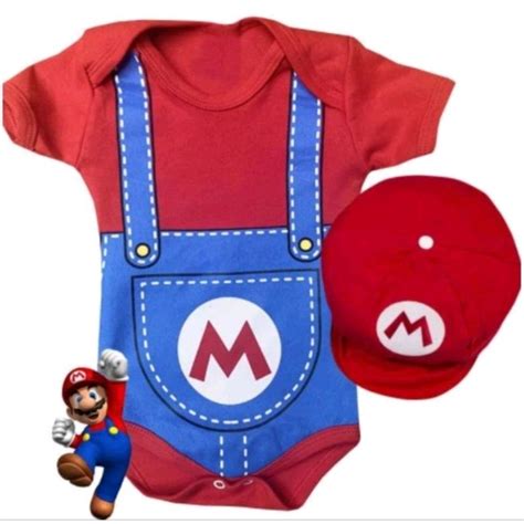 Kit Body Super Mario Bross Boina Tem Ticos Infantil Personagens