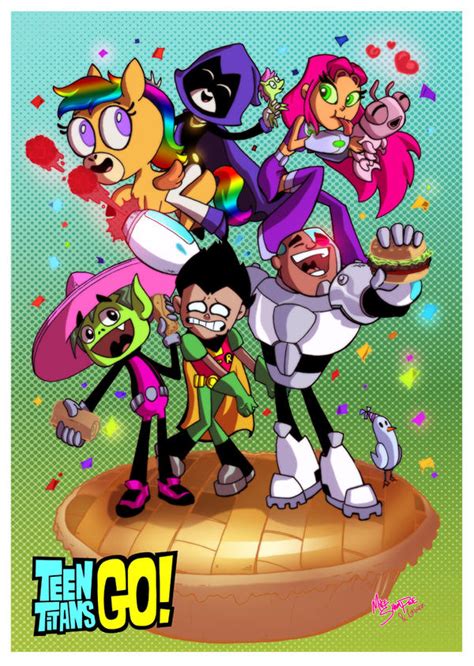 Teen Titans Go Art By Mike Shampine And Gwendlg By Mikeshampine On Deviantart