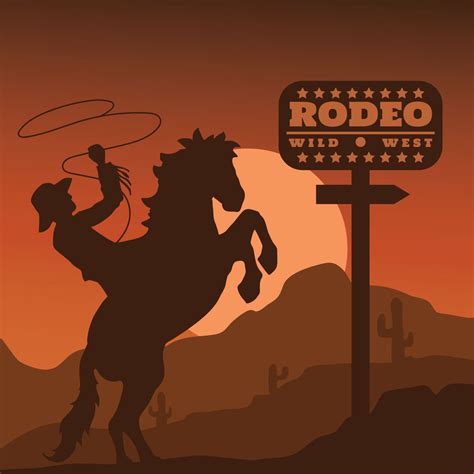 Rodeo Silhouette 191135 Vector Art at Vecteezy