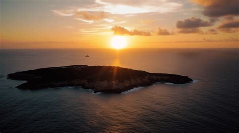 Aerial Island An View Of A Small At Sunset Backgrounds | JPG Free ...