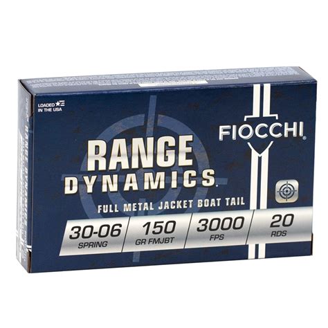 Fiocchi Range Dynamics 30 06 Springfield Ammo 150 Grain FMJ