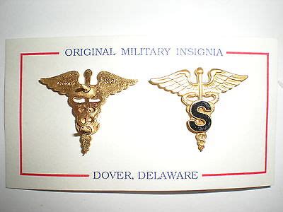 US ARMY OFFICER MEDICAL SPECIALIST CORPS COLLAR BADGES SERVICE COAT