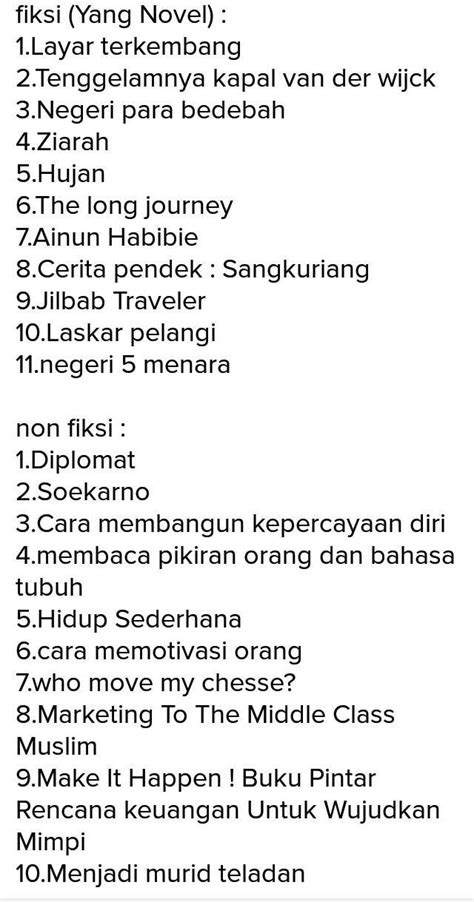 Contoh Judul Buku Fiksi Dan Non Fiksi – Berbagai Contoh