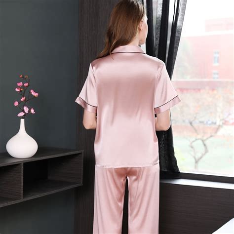 Momme Short Sleeved Classic Silk Sleepwear Set