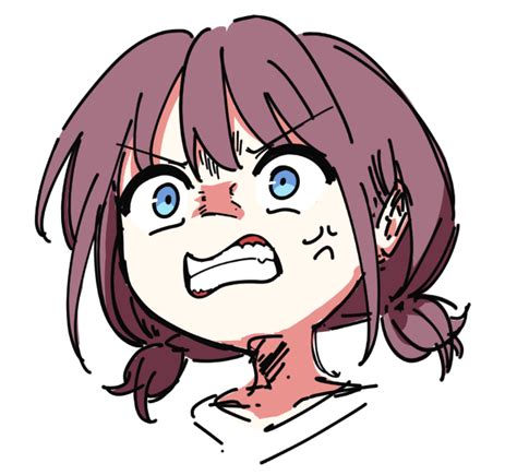 Safebooru 1girl Anger Vein Angry Blue Eyes Brown Hair Clenched Teeth Commentary Request