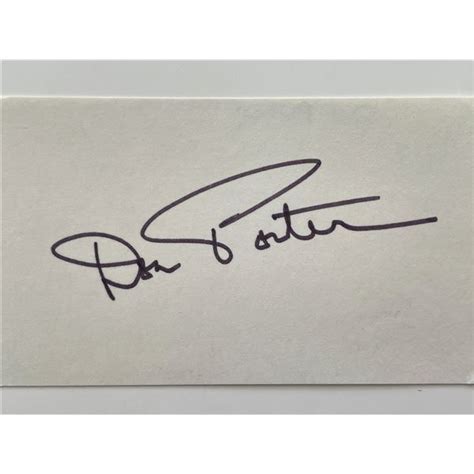 Don Porter Original Signature Cut