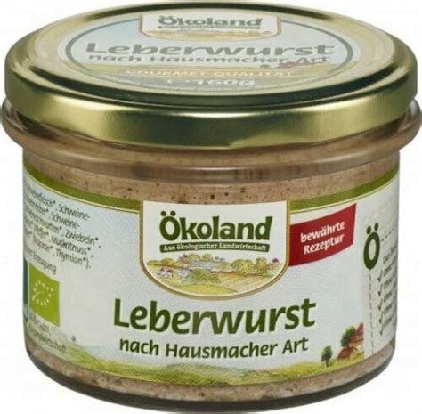 Leberwurst nach Hausmacher Art Glas 160g ÖKOLAND 4031829231135 eBay