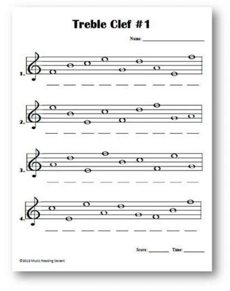 Naming Treble Clef Notes online exercise for | Live Worksheets ...