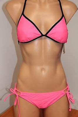 NWT Hobie Swimsuit Bikini 2pc Set Sz S HPK Reversible Bra Black Pink