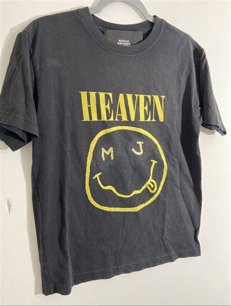 Marc Jacobs Redux Grunge Collection Heaven Nirvana Smiley Black T Shirt