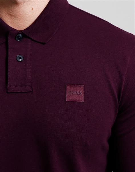 Boss Passerby Long Sleeve Polo Shirt Medium Purple Terraces Menswear