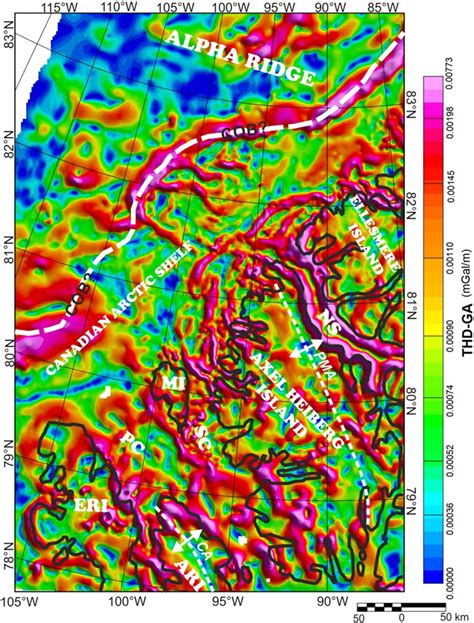 Total Horizontal Derivative Thd Gravity Anomaly Map Of The Study