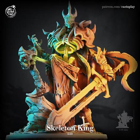 Skeleton King Premium Dnd Miniature Mini Sanded & Primed 28mm 32mm to ...