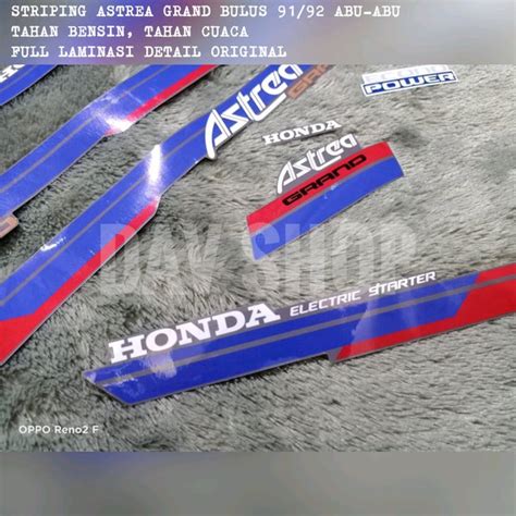 Jual Striping Honda Astrea Grand Bulus 1991 1992 Body Abu Abu Printing