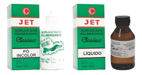 Jet Kit Resina Acrílica Rápida Auto Pó Incolor 78gr 60ml MercadoLivre