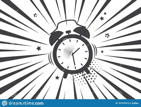 Alarm Clock Icon Vector Illustration In Pop Art Style Ilustra O Stock