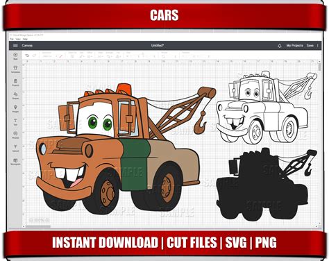 Tow Mater Svg Cars Svg Png Clipart Lighting Mcqueen Instant Etsy