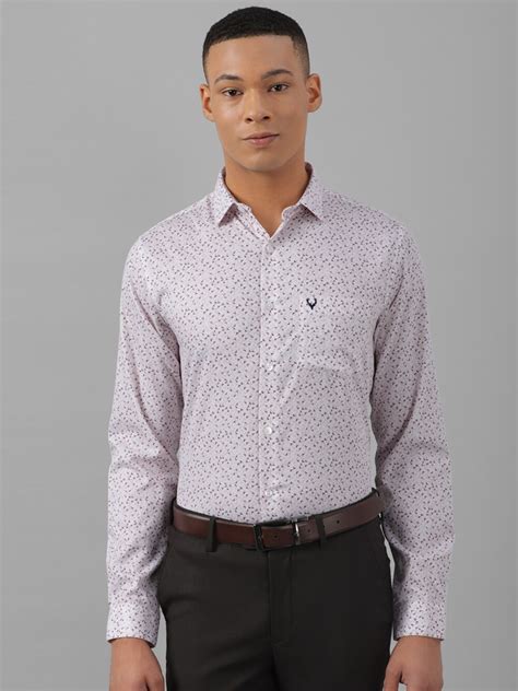 Buy Allen Solly Slim Fit Floral Printed Pure Cotton Formal Shirt