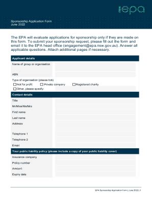 Fillable Online Free Sponsorship Application Forms In Pdfms Word