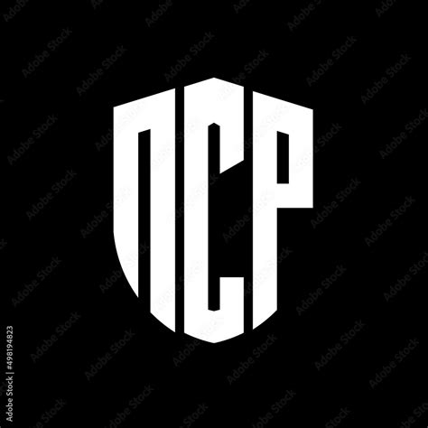 NCP letter logo design. NCP modern letter logo with black background ...