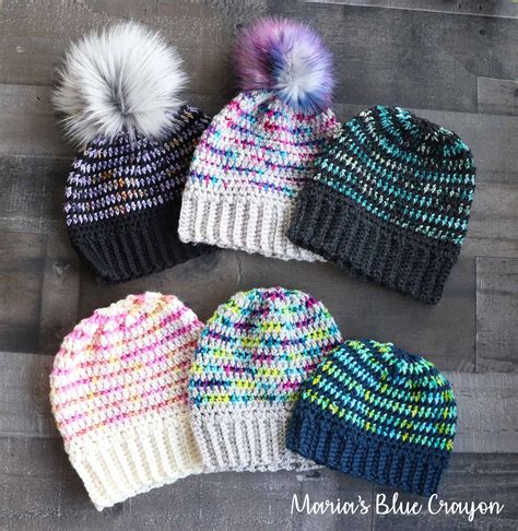 Easy Crochet Hat Pattern W Variegated Or Scrap Yarn Maria S Blue Crayon