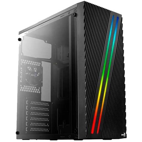 Gabinete Aerocool Streak Rgb Fan Negro Atx Mid Tower