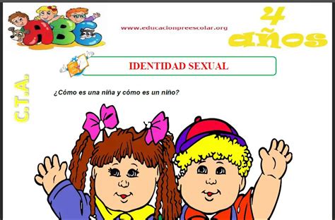 Fichas de Identidad Sexual Para Niños de 4 Años Educación Preescolar