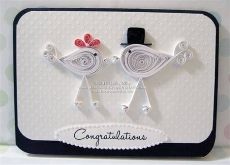 Paper Quilled Wedding Love Birds Card