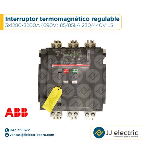 Interruptor termomagnético regulable 3x1280 3200A 690V ABB