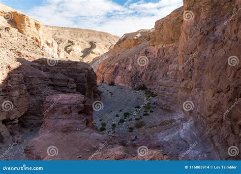 Visiting Red Canyon At Eilat Mountains Stock Photo Image Of Travel