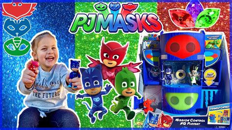 Azalea Unboxes Her New Pj Masks Mission Control Hq Play Set Youtube